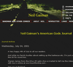Screenshot of Neil Gaiman's Online Journal