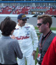 Dale Earnhardt with Jeff and Kim Burton at Daytona, February 2001