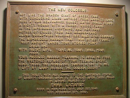 The New Colossus Poem plaque